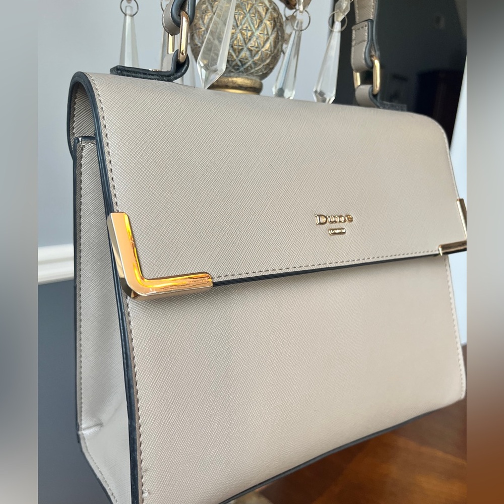 Dune London Gorgeous Gray Crossbody Bag with Gold-Tone Accents & Straps (NWOT) - Picture 4 of 13